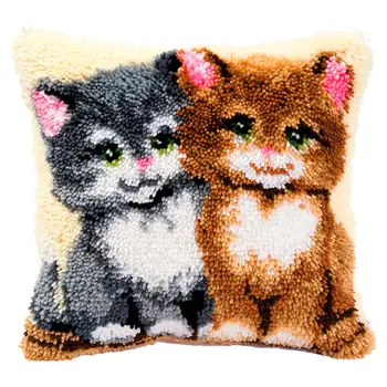 

Pn-0014131 pillow (carpet technique) vervaco 'kittens '40x40 cm