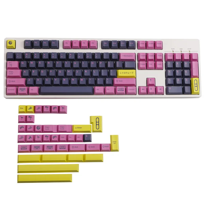 Gmk-teclado Mecânico Keycaps Perfil Cereja Pbt Sublimação Dye Switch mx com 1.75u Shift 2u 142 Chaves - Imagem 6