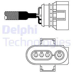 Лямбда-зонд Audi A4, VW Passat 1.8-2.3i 95 DELPHI ES10987-12B1
