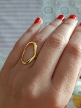 XIYANIKE de Plata de Ley 925 abierto de oro anillos para las mujeres Irregular calado geométrico de la fiesta de cumpleaños de accesorios, regalos, joyería