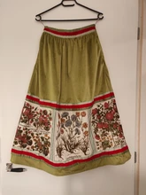 Half-Body-Skirt Pockets Velvet Printing LANMREM Casul Retro High-Waist Women for 