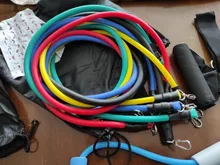 Juego de 22 bandas de resistencia para hacer ejercicio, bandas elásticas para hacer ejercicio, cuerda de tracción de entrenamiento, gimnasio, equipamiento portátil de Fitness