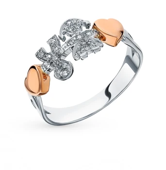 

Gold ring with diamonds sunlight sample 750