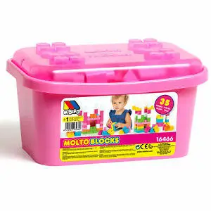 

Bucket 35 blocks pink toy
