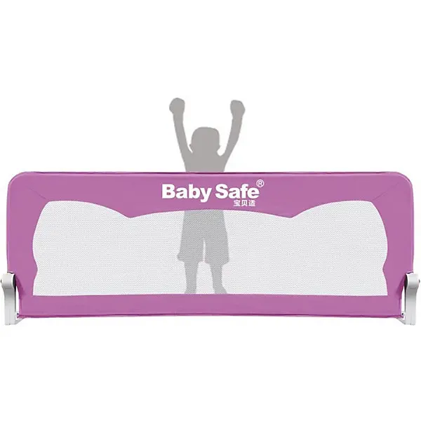 Барьер для кроватки Baby Safe Ушки, 150х42 см, розовый