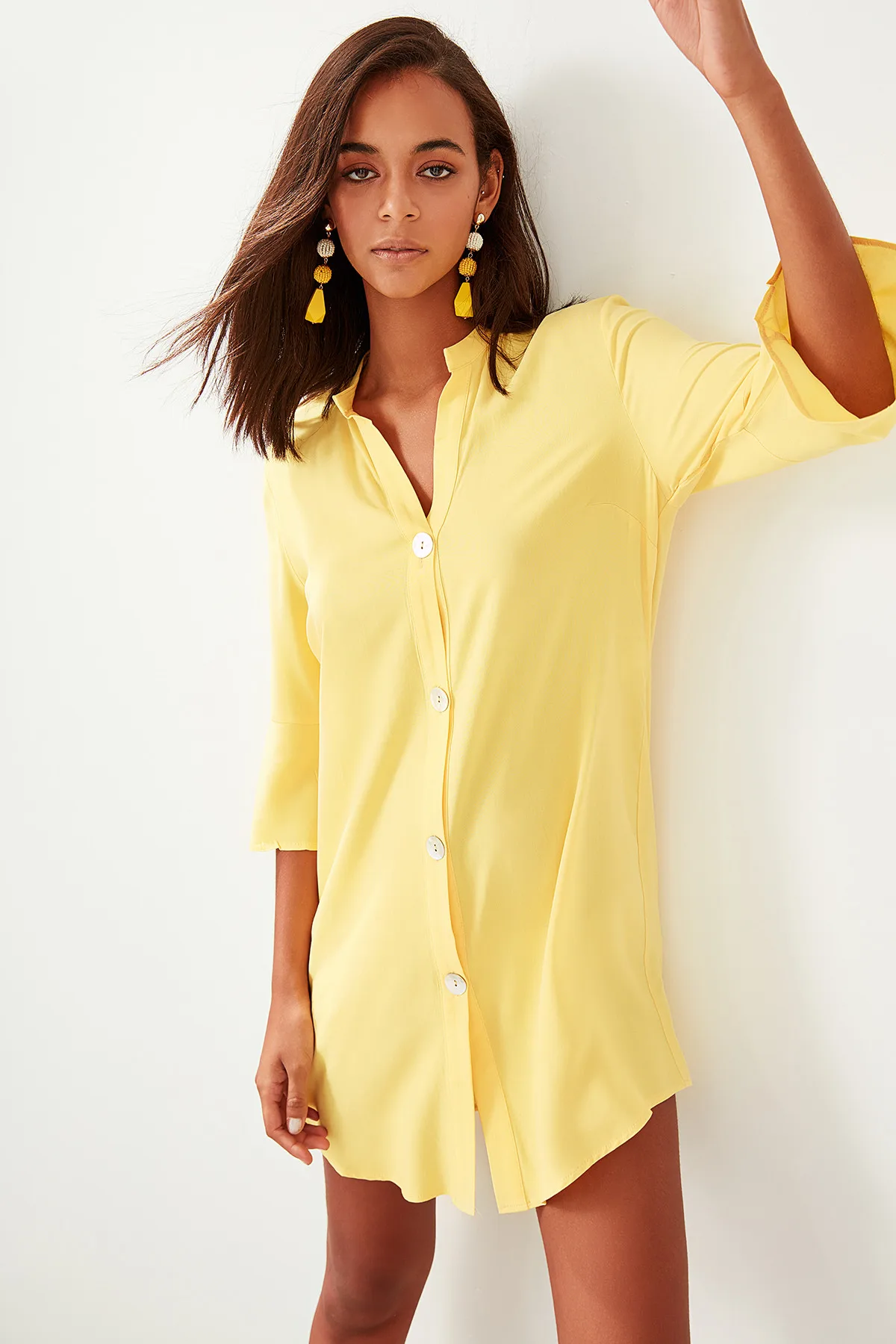 

Trendyol Viscose Button Shirt Beach Dress TBESS19WR0039