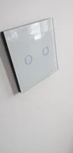 Interruptor de luz táctil de pared estándar de la UE, toma de corriente de pared, Sensor, Panel de cristal blanco, con retroiluminación LED, AC220V