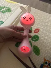 Destellos musicales para bebés, sonajero mordedor, juguetes con campanas de mano de conejo, mordedor móvil para bebés, chupete de lágrimas para bebés, juguetes educativos para edades tempranas de 0 a 12M