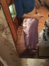 Mnealways18-falda de seda satinada para mujer, Falda larga de cintura alta, color púrpura, elegante, para oficina, Primavera, 2020