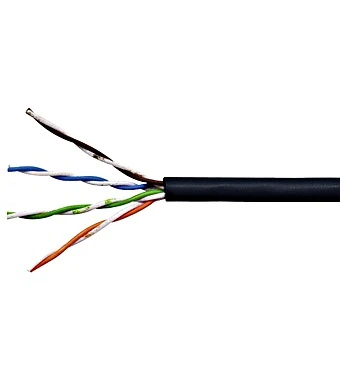 PRECIO POR METRO CABLE DE RED NEGRO UTP CAT5E SIN MALLA PARA EXTERIOR|Kits de domótica| -