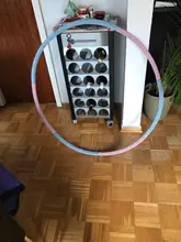 6 piezas de acero inoxidable desmontable deporte aros mujeres Aro gimnasio de entrenamiento físico en masaje cintura anillo de pérdida de peso Circulo de Yoga