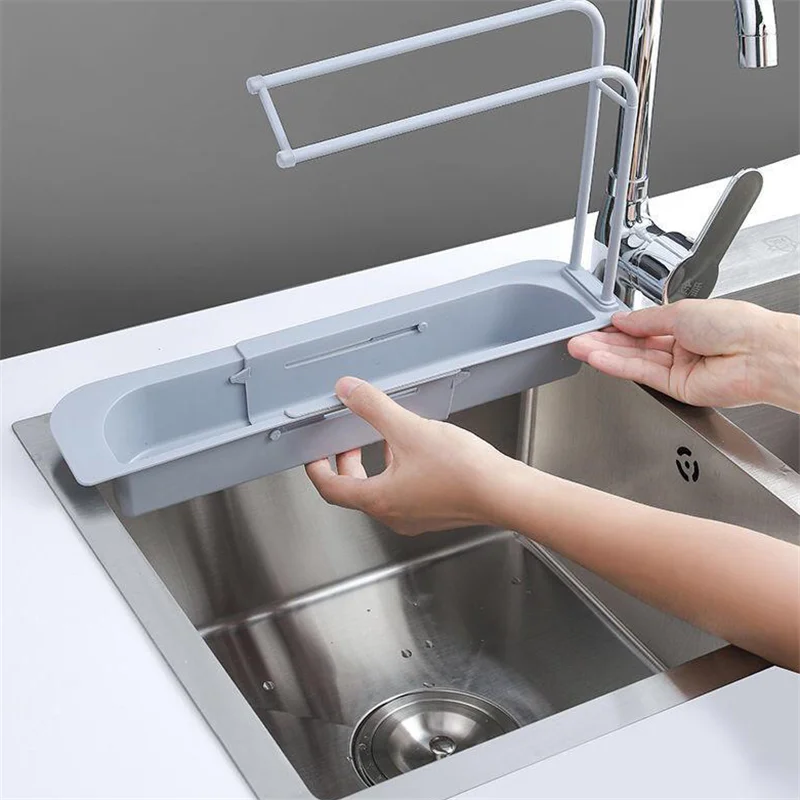 Ucf67ef7618004b759aadbd2a1fd165013 Kitchen Sink Drain Rack Creative PP Gel Drainage Rack Tableware Sponge Soap Drying Telescopic Sink Holder Storage Drain Basket Mallzona