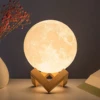 8cm Moon Lamp LED Night Light Battery Powered With Stand Starry Lamp Bedroom Decor Night Lights Kids Gift Moon Lamp 1