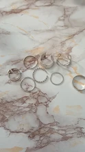 8 unids/set de Anillos geométricos huecas redondas bohemias para mujer, anillo abierto cruzado, anillo de dedo nudillo, joyería