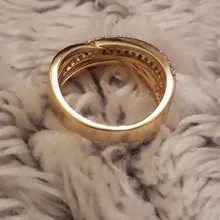 Huitan-Anillos cruzados de alta calidad para mujer, joyería de moda para boda, compromiso, fiesta, cristal brillante de circón