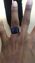 Anillos cuadrados de ancho grande para hombre, joyería negra, 2020