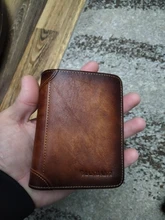 ManBang-cartera de piel auténtica para hombre, Mini tarjetero pequeño, Retro, de bolsillo, alta calidad, 2020