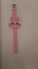 Relojes de dibujos animados de conejo para niños y niñas, Reloj electrónico de goma con tapa, Infantil, Saati