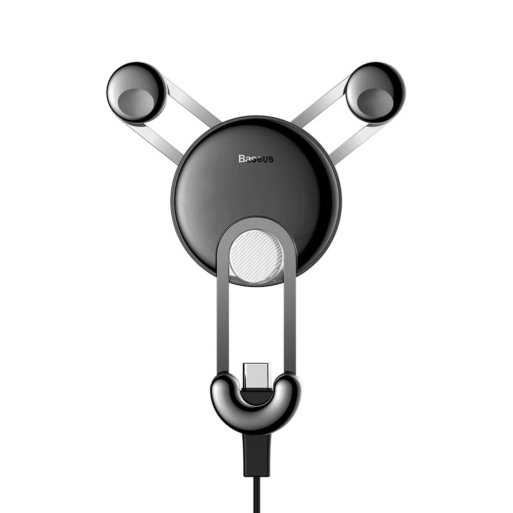 Автомобильный держатель Baseus YY vehicle-mounted phone charging holder with USB cable(Type-C Version) SUTYY-0S(Серебристый