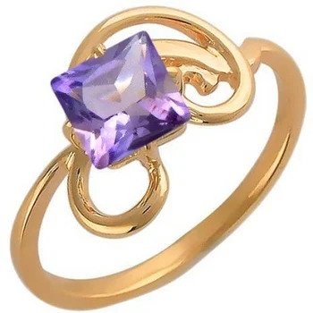 

Esthete ring with 1 amethyst in red gold
