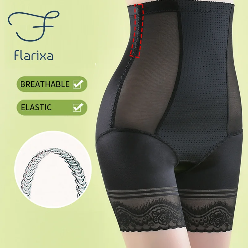 Flarixa 3 in 1 Safety Shorts Shaping Shaper Underwear High Waist Flat Belly Panties Women's Seamless Elasticity PantiesThin