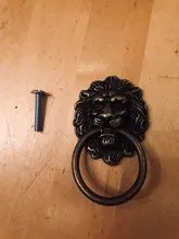 Manijas de muebles de cabeza de león, mango de aleación antiguo, tirador de puerta de armario, Decoración Retro con tornillo, 67x43mm, 1 Uds.