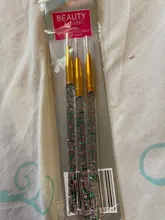 3 unids/set/7/9/11mm lentejuelas arte de uñas acrílico francés pintura cepillo flor diseño rayas líneas de DIY de dibujo pluma herramienta de la manicura