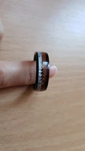 FDLK 8mm blanco y negro anillo de acero inoxidable madera de Koa flecha con incrustaciones boda banda de moda de los hombres accesorios de tamaño 6-13