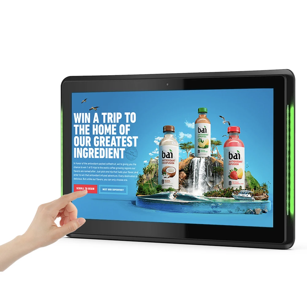 10.1 inch Android 11 PoE Wall mounted tablet pc LED bars conference meeting room schedule display open source rooted