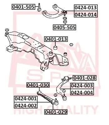 Рычаг верхний левый 0424014 ASVA 0424-014