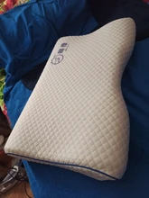 Almohada ortopédica Mlily de espuma viscoelástica para el dolor de cuello, cojín para dormir con funda de almohada bordada de 60*30cm