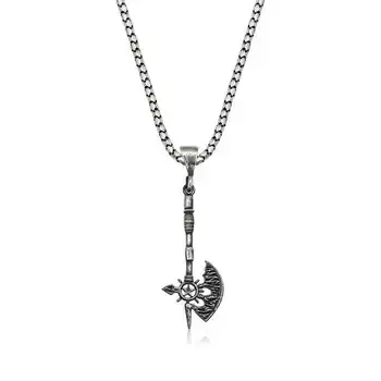 

KUTAYDAN 925 Sterling Silver Small Axe Figured Male Necklace