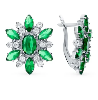

Silver earrings with cubic zirconia sunlight sample 925