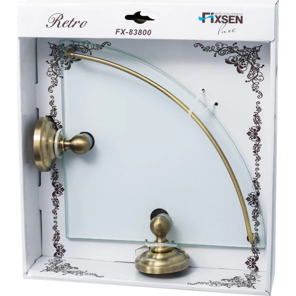 Полочка для ванны FIXSEN FX-83803A (угловая, бронзовый)