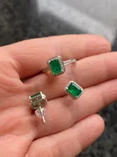 Realytrust-anillo de compromiso de Plata de Ley 925 con diamantes de Esmeralda, joyería de compromiso, para mujeres