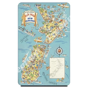 

New Zealand souvenir magnet vintage travel poster