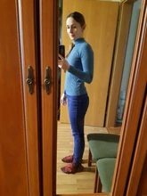 Suéteres de cuello alto para mujer, jerseys de punto elásticos de manga larga, color azul, de moda, fino suave, Tops en 10 colores, Otoño e Invierno