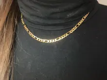 Collar de cadena Figaro para hombre, cadena larga de acero inoxidable, Color dorado, regalo de joyería, 2020