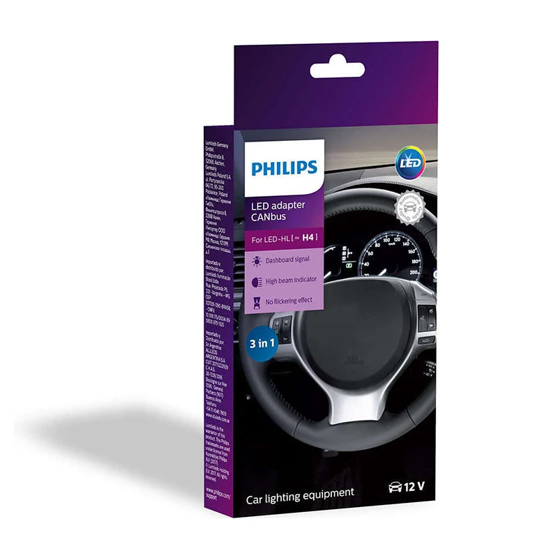 Philips 18960C2 Адаптер CANbus 2шт 12V LED-CANbus H4 3 в 1 Автомобильные лампы Декодер Предупреждение Отмена