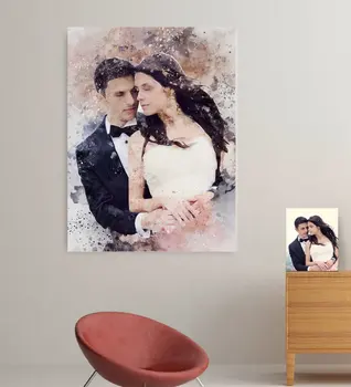 

Personalized Bride Groom Marriage Souvenir Canvas Table (70x100 cm.) 6