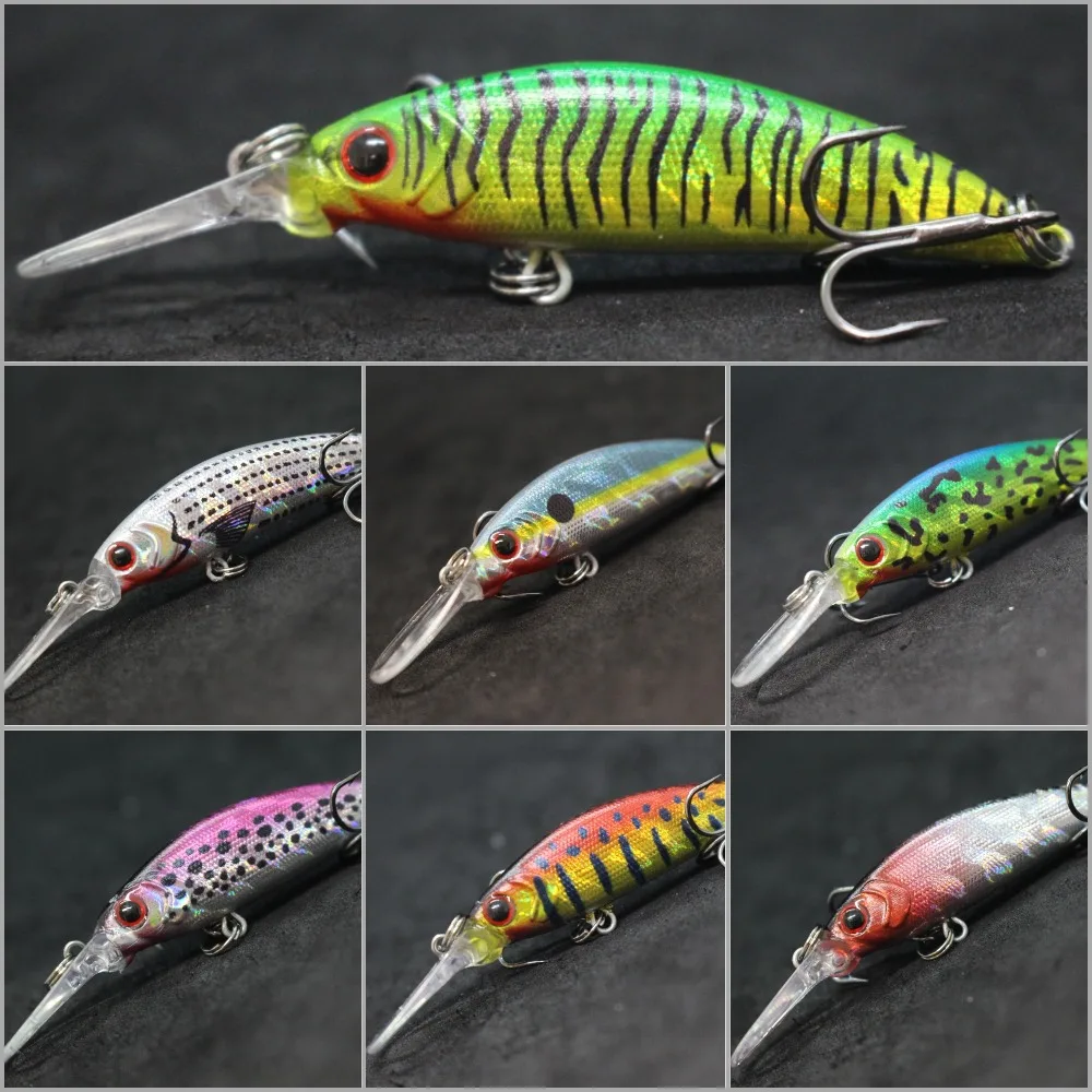 

wLure Jerkbait Tiny Fishing Lures 6g Crankbait Casting Lure with Quality Hooks Deep Diving Sinking M823