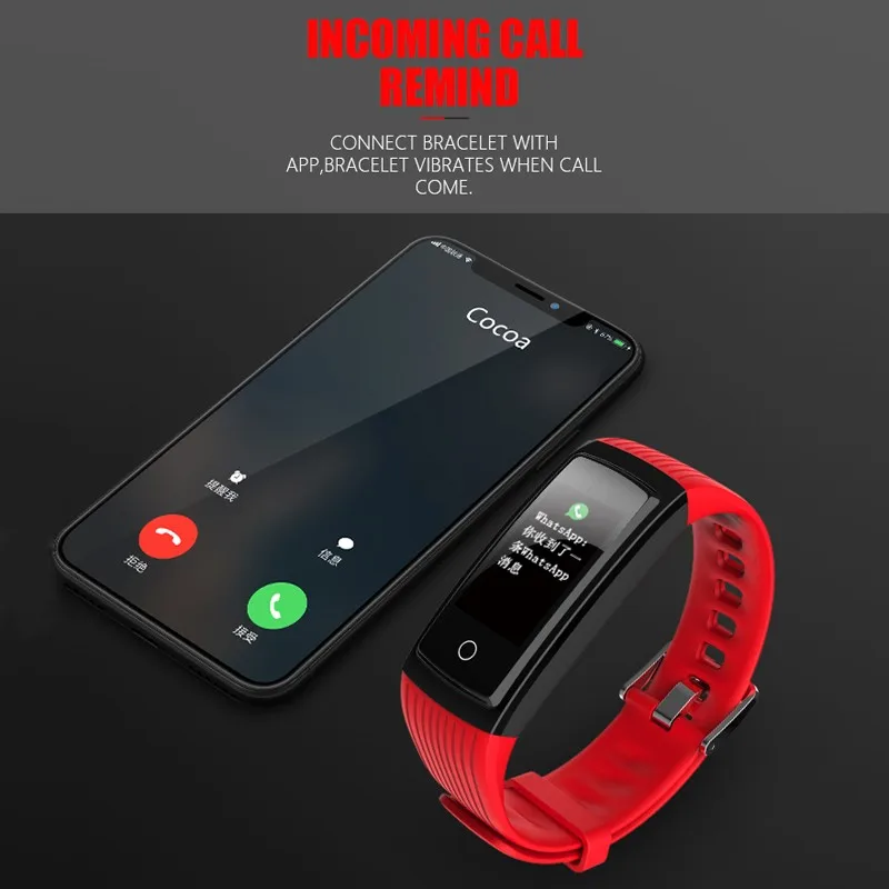 Smart Bracelet Fitness Tracker Pedometer Heart Rate Monitor Cardio Bracelet With Pressure Measurement IP67 Waterproof Smart Band