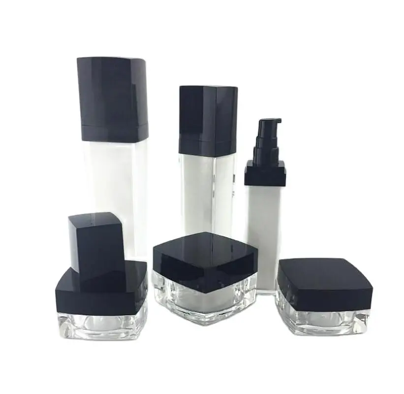 Акриловая бутылка квадратной формы 100 мл для сыворотки лосьона тонального крема