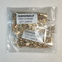 Connector Electric-Wire-Connectors-Set Car-Speaker Crimp-Terminal And 100pcs/Lot Gold