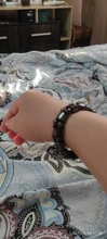 Pulsera magnética elástica de cuentas sencillas, brazalete de cuentas negras, joyería de salud
