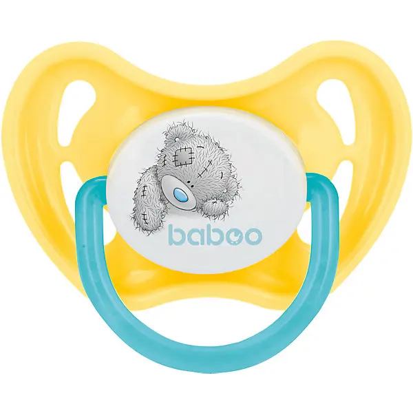 Соска-пустышка силиконовая Baboo Me to you с 6 мес, жёлтая