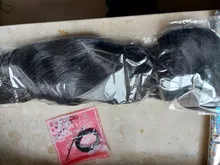 Coleta ondulada de cuerpo largo vigoroso para mujer, extensión de cabello sintético, Clip en peluca, cabello falso negro