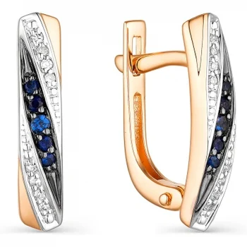 

Alcor earrings with sapphires and diamonds in red gold
