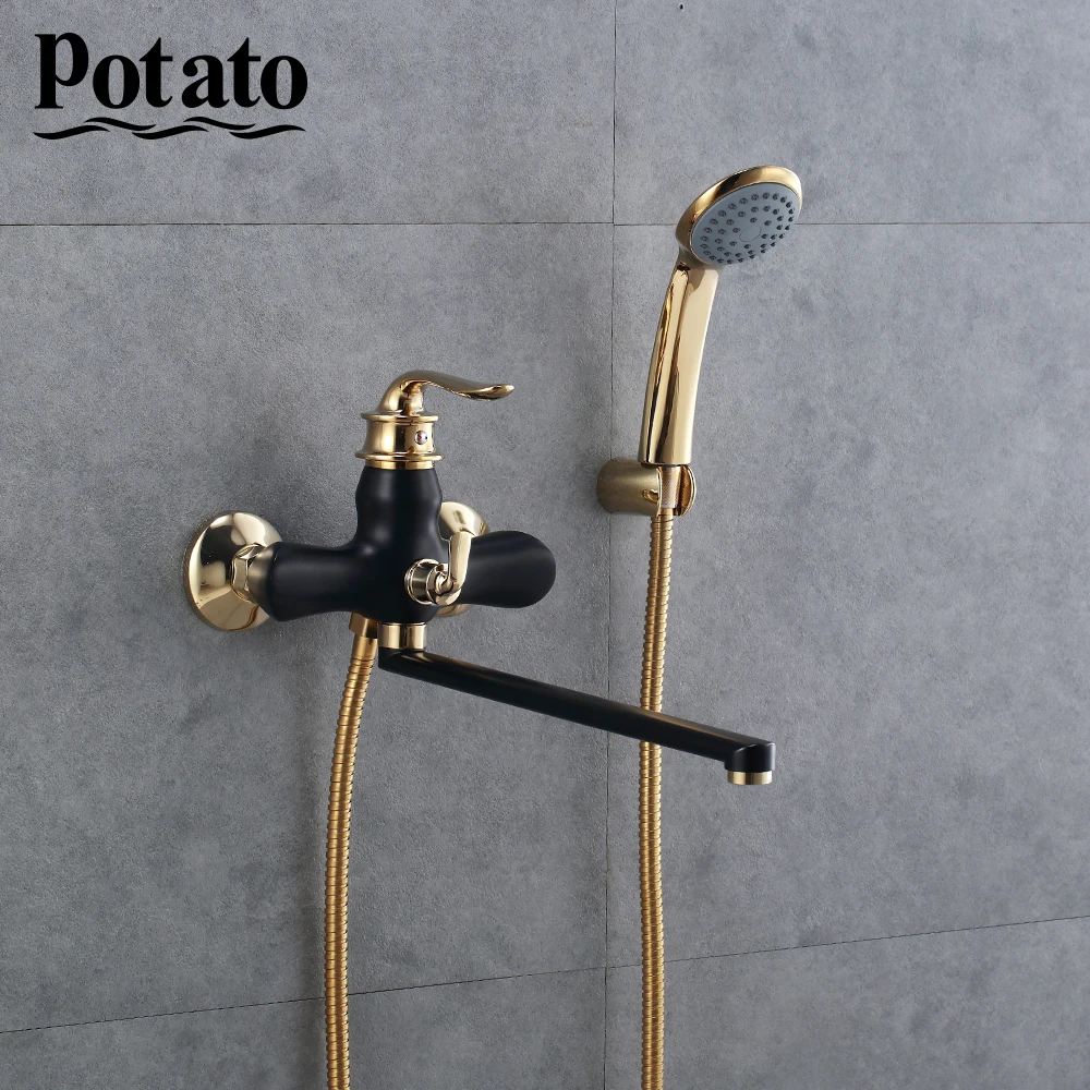 Potato Chrome Bath Shower Faucet Hot And Cold