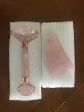 Rodillo de Jade de cuarzo rosa para masaje Facial, masajeador adelgazante Facial, piedra de Jade Natural, conjunto de belleza para el cuidado de la piel